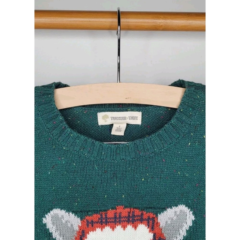 Tucker + Tate Racoon Sweater green sz  6‎ - Picture 3 of 6
